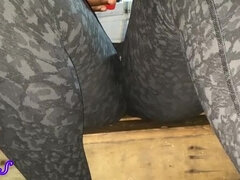 Young Ebony MILF Flashes Her Wet Pussy at Rooftop Bar
