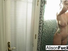Alison Tyler showers and plays with her tight pussy