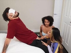 Sucer une bite, Brunette brune, Noir ébène, Petite amie, Hd, Interracial, Naturelle, Pov