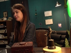 お尻, フェラチオ, 茶髪の, カワイイ, バック, 手コキする, ペニス, ティーン