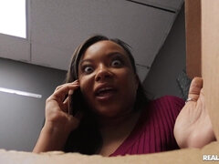 Facial, Heels, Natural tits, Office, Reality, Short hair, Spanking, Tattoo