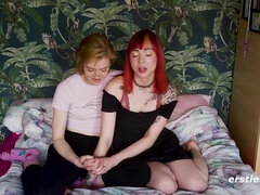 Horny Redhead and Blonde Lesbian Girls Get Together To Have Horny Homemade Sex with Toys
