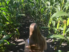 Maja Meer's Unallowed Anal Adventure in Cornfield - Sweet Teen Gets Surprised Creampie