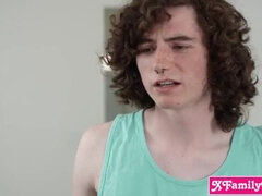 Stepsister and Best Friend Using Dildo Bikes, Making Stepbrother Horny