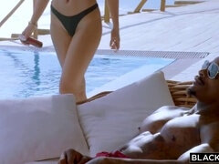 Schwarz, Blasen, Sperma im mund