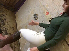 Submissive gets wrapped in plastic wrap and trampled by dirty boots