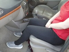Girl wets her pants, kink, car piss