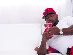 デカチン, 黒人, フェラチオ, 茶髪の, キス, なめる, 怪物, フェラする