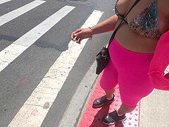 Бикини, Эксгибиционист, На природе, Трусики, На публике, Подглядывание