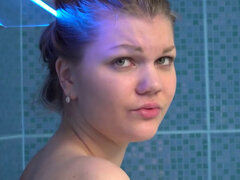Amanda Clarke uses a vibrator while in the bathroom