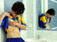 Badkamer, Universiteit, Sperma shot, Homo, Masturbatie, Douche, Alleen