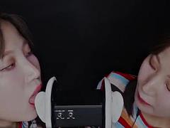 アジア人, 美女, なめる, 双子