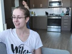 Enthousiasteling, Aziatisch, Achter de coulissen, Blond, Stel, Hd, Mager, Speelgoed