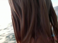 Leie, Strand, Bikini, Blondine, Freundin, Nackt, Zierlich, Tätowierung