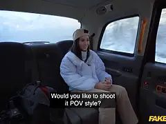 Faux cab sexy film college girl makes her very own sextape with a taxi driver