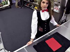 Card dealer deals with her pussy instead of cards
