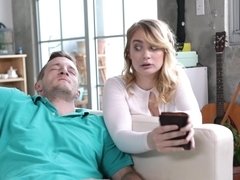 Naughty teen Anastasia Knight gets roughly fucked on the couch