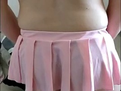 Pink wig sissy transvestite slut fucked hard and humiliated