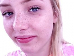 Freckled attractive Teen, 18, gives head fuck pole at modeling audition