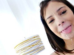 Huge cock plunge Violett Starrs pussy from behind