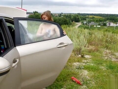 素人, 巨乳な, 車, 女, Hd, 熟年, 乳首, 一人