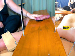 Enthousiasteling, Bondage discipline sadomasochisme, Grote lul, Sperma shot, Handbeurt, Meesteres, Orgasme, Slaaf