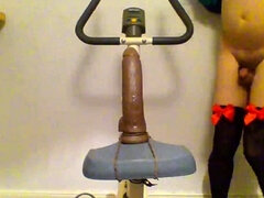 Sissy Rides Dildo on a Bike
