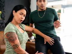 アジア人, デカ尻, デカパイ, フェラチオ, 茶髪の, バック, 彼女, 淫乱熟女