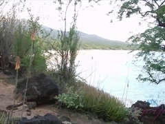 Amateur, Plage, Exhib, Nue, Petite femme, Pov, Maigrichonne, Gicler
