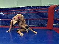 Ivana Sugar and Cathy Heaven wrestle together