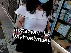 Transgender woman walks sexy on the street
