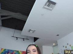 Anal, Cul, Lécher le cul, Grosse bite, Brunette brune, Éjaculation interne, Seins naturels, Mamelons
