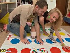 Twister and sex toy for a hot blonde scene 1