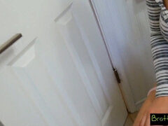 Lana Rhoades gets a golden shower after getting her big tits sucked by Stepbro's cock