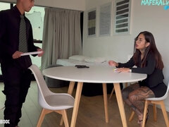 Venezuelan Mafer Alvarez Fucks Her Teacher Luenok Until She Gets The Milk Out Of Him With Her Big Tits