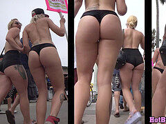 thick butt g-string latina bikini babe exposed hidden beach spy
