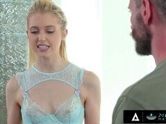 Kinky Chloe Cherry gives a hard handjob and blowjob during NURU rubdown before getting pounded doggystyle