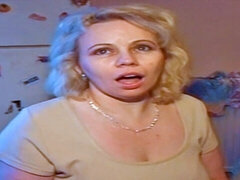 Leie, Blondine, Blasen, Britisch, Pummelig, Hd, Hausfrau, Strümpfe