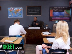 Innocent High: Skyler Storm gets naughty with her teacher and gets her shaved pussy fucked