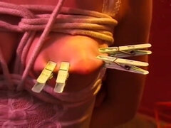 Hottie with a decent rack getting ready for a BDSM session