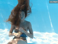 お尻, ブロンド, 女, Hd, ロシア人, 一人, オッパイの, 水中