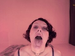 Solo female shows off her natural tits and plays with a fake dick in a hilarious countdown