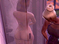 Cuarto de baño, Culo grande, Lesbiana, Seducido