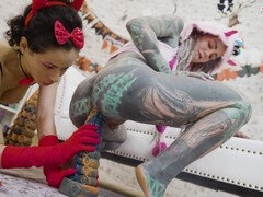 Girls Get Spooky Anal Delight on Halloween - Anuskatzz and Stacy Bloom