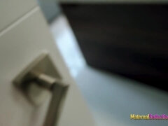 ブロンド, フェラチオ, 中出し, チン, ハードコア, 母, オフィス, 息子