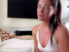 Puny stepdaughter-in-law Arabella Rose takes her stepdad Alex Adams in her ass for some anal therapy