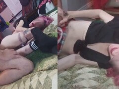 素人, アメリカ人, 女, オーガズム, 小柄, ガリガリ, スカート, ティーン