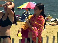 Strand, Douche, Tiener, Bekijker