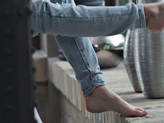 美女, イく瞬間, 足, フェティッシュ, 指いじり, 足フェチ, ハードコア, ガリガリ