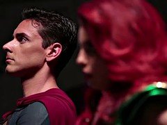 Superman XXX Maxima with Clark Kent in the Hall of Justice